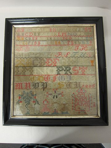 Sampler, embroider from 1886 in the original frame
Measure of the sampler itself: 39cm x 35,5cm
Measure incl. the frame: 46,5cm x 43cm
We have a large choice of samplers, embroider 
Please contact us for further information