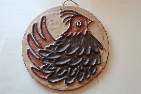 Relief, pottery made by Hildegon, the well known potter from the island Als in Southern Jutland."Hildegon" is the name of the pottery from Hilde (living) and Egon.The pottery from Hildegon is sought after especially from many collectors.