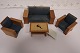 Real retro:
Tekno Tree-piece suite doll's house furnitures 
from Tekno (T.H.)
Sofa/settee, 2 armchair and coffee table
Sofa L. ca. 14cm, Chair B: ca. 7,5cm 
In a used condition