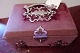 An antiques needlework box with many items for the needlework, - made in boneVery beautiful decoratedPlease look at the photoes for the things inside of the box